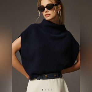 The Enza oversized ribbed cashmere vest